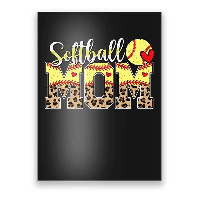 Softball Mama Mom Mother MotherS Day Cheering Boy Sport Poster