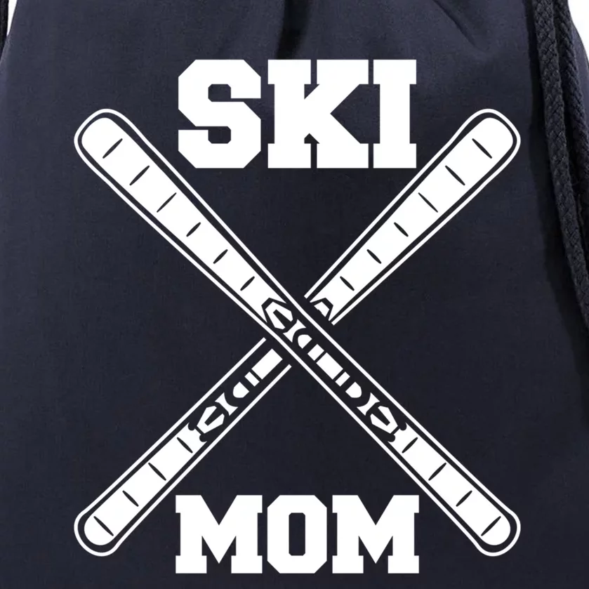 Ski Mom Mother Skiing Meaningful Gift Drawstring Bag