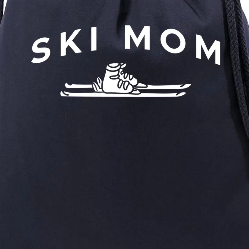 Ski Mom Mother Skiing Gift Drawstring Bag