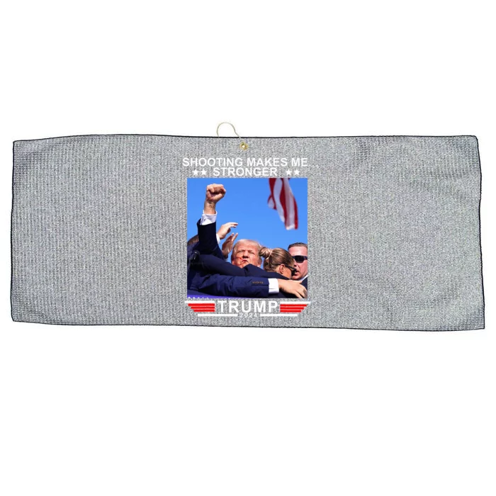 Shooting Makes Me Stronger Trump 2024 Large Microfiber Waffle Golf Towel