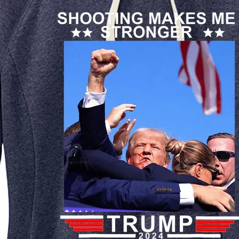 Shooting Makes Me Stronger Trump 2024 Women's Fleece Hoodie