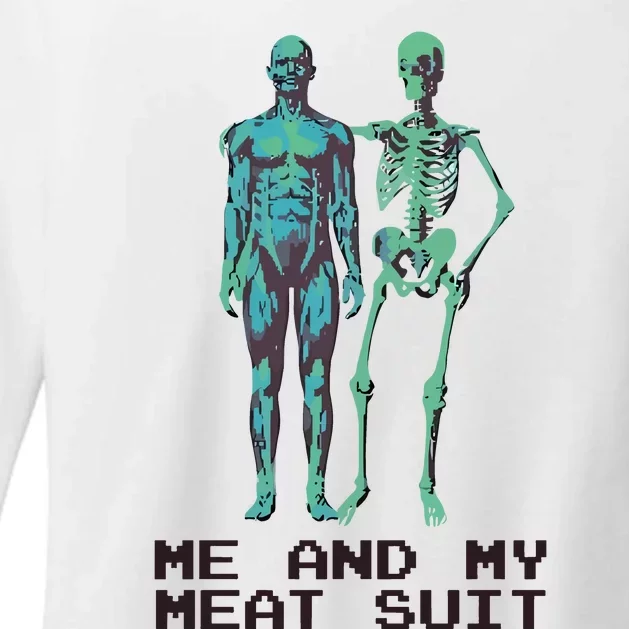 Skeleton Me & My Meat Suit Womens CVC Long Sleeve Shirt