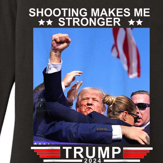 Shooting Makes Me Stronger Trump 2024 Womens CVC Long Sleeve Shirt