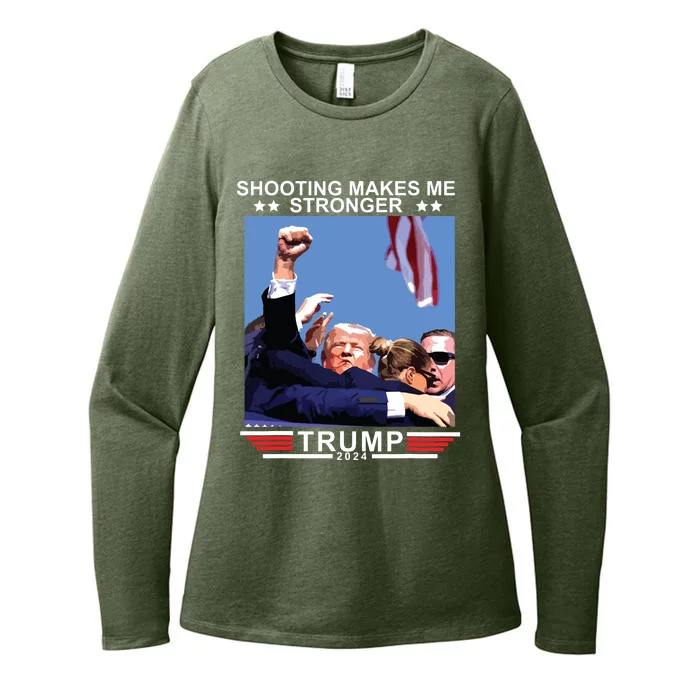 Shooting Makes Me Stronger Trump 2024 Womens CVC Long Sleeve Shirt