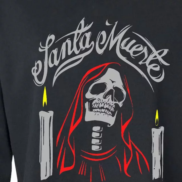 Santa Muerte Mexican Skeleton Gothic Halloween Cropped Pullover Crew