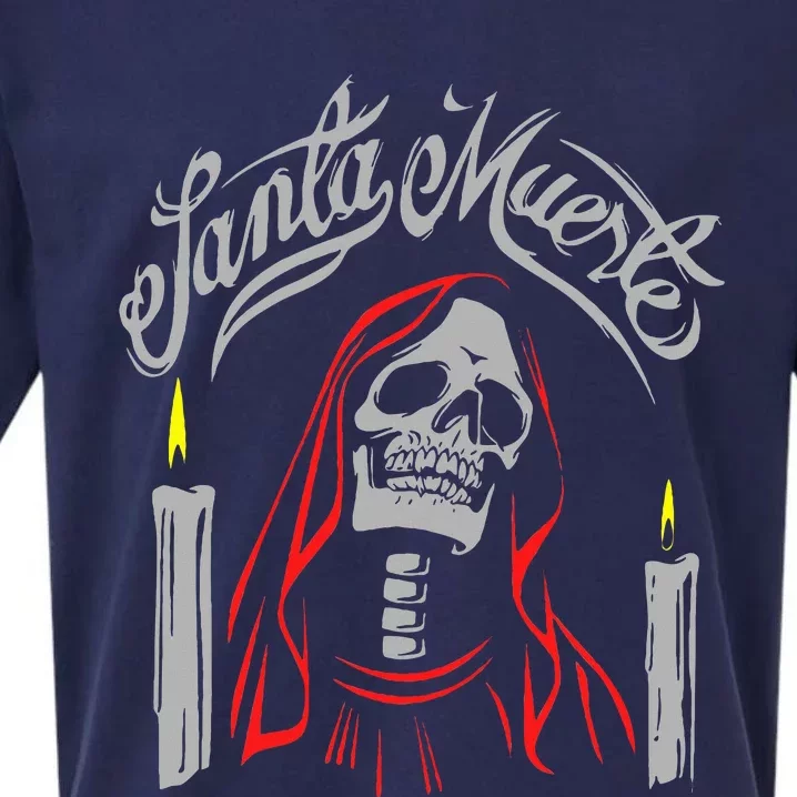 Santa Muerte Mexican Skeleton Gothic Halloween Sueded Cloud Jersey T-Shirt