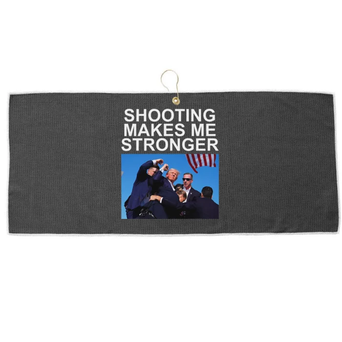 Shooting Makes Me Stronger Trump 2024 Design Large Microfiber Waffle Golf Towel