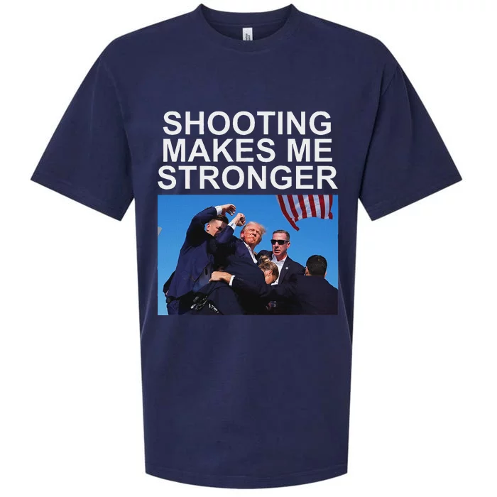 Shooting Makes Me Stronger Trump 2024 Design Sueded Cloud Jersey T-Shirt