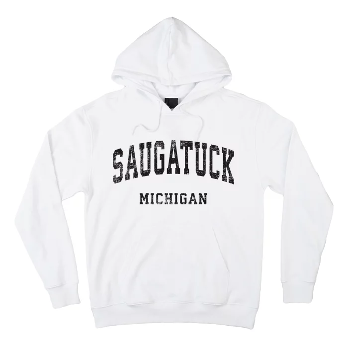 Saugatuck Michigan Mi Vintage Athletic Sports Design Hoodie