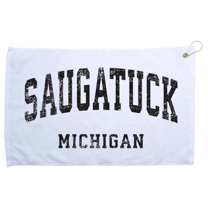 Saugatuck Michigan Mi Vintage Athletic Sports Design Grommeted Golf Towel