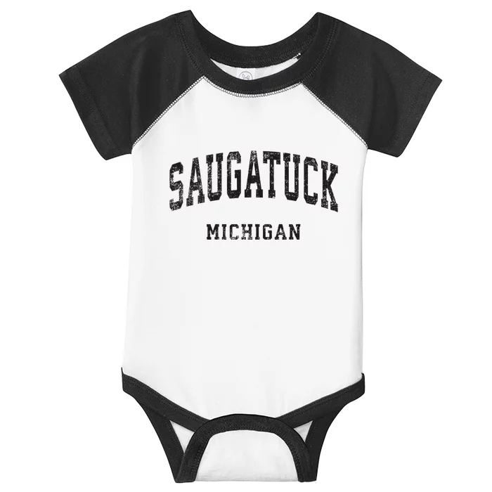 Saugatuck Michigan Mi Vintage Athletic Sports Design Infant Baby Jersey Bodysuit