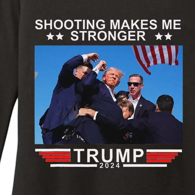 Shooting Makes Me Stronger Trump 2024 Election Design Womens CVC Long Sleeve Shirt