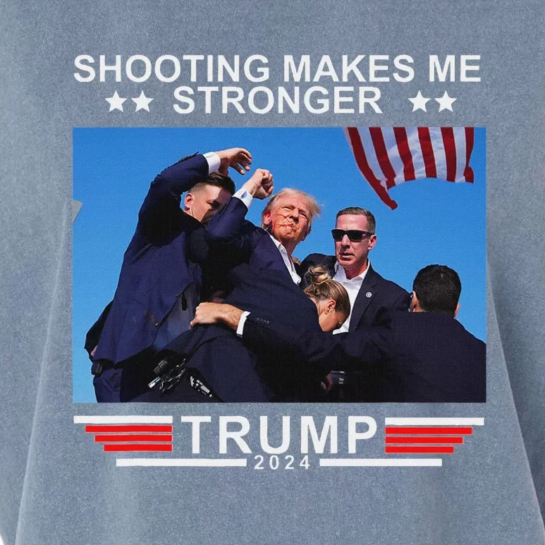 Shooting Makes Me Stronger Trump 2024 Election Design Garment-Dyed Women's Muscle Tee