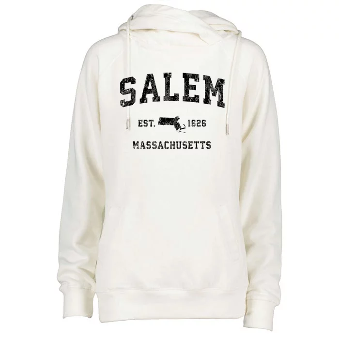 Salem Massachusetts Ma Vintage Established Athletic Sports Design Womens Funnel Neck Pullover Hood