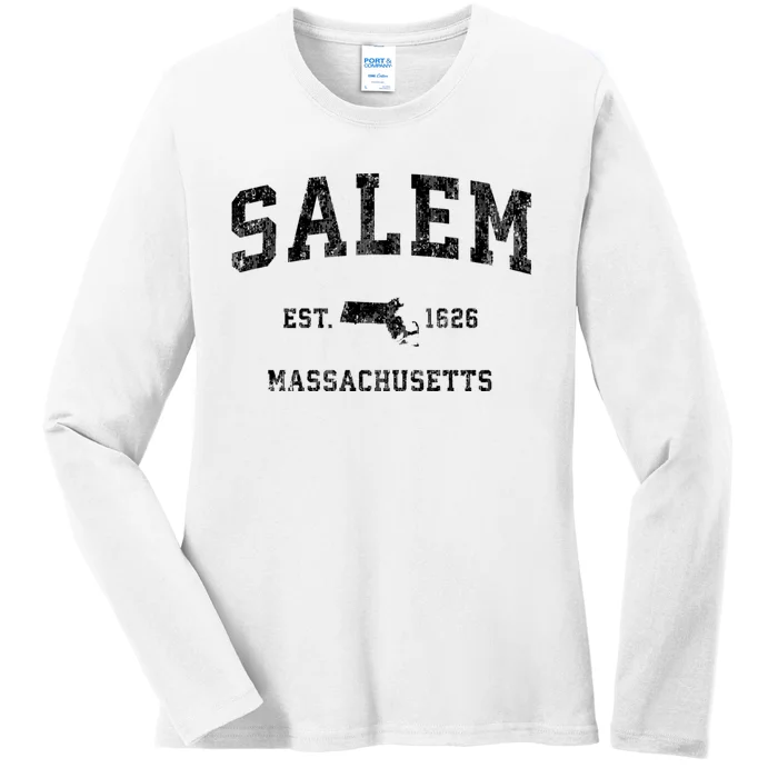 Salem Massachusetts Ma Vintage Established Athletic Sports Design Ladies Long Sleeve Shirt