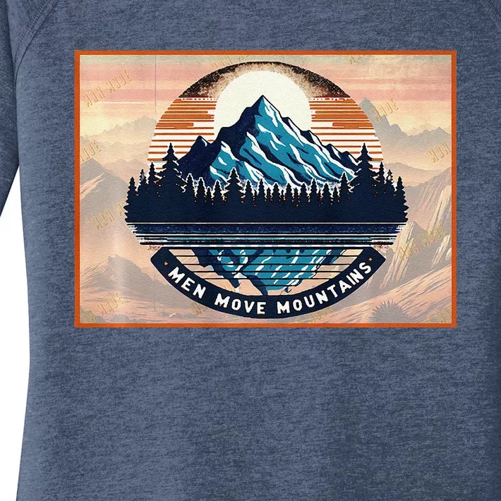 Stylish Move Mountains Mountain Climbing Graphic Design Premium Women's Perfect Tri Tunic Long Sleeve Shirt