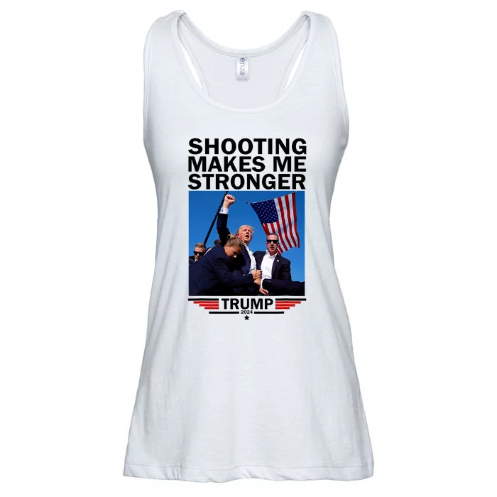 Shooting Makes Me Stronger Donald Trump 2024 Ladies Essential Flowy Tank