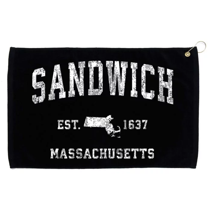 Sandwich Massachusetts Ma Vintage Athletic Sports Grommeted Golf Towel