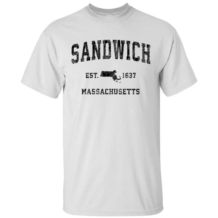 Sandwich Massachusetts Ma Vintage Established Athletic Sports Design Tall T-Shirt