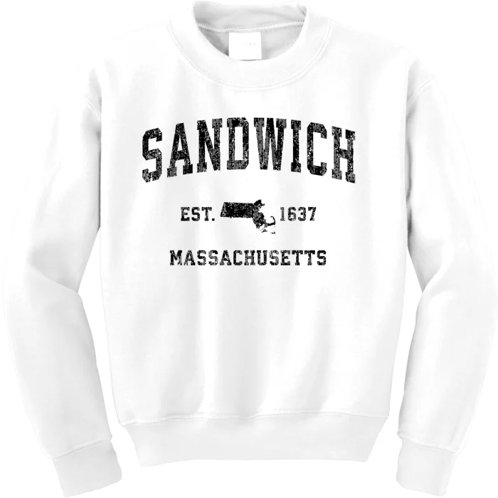 Sandwich Massachusetts Ma Vintage Established Athletic Sports Design Kids Sweatshirt