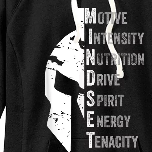 Spartan Mindset Motivational Inspirational Quote Graphic Women's Fleece Hoodie