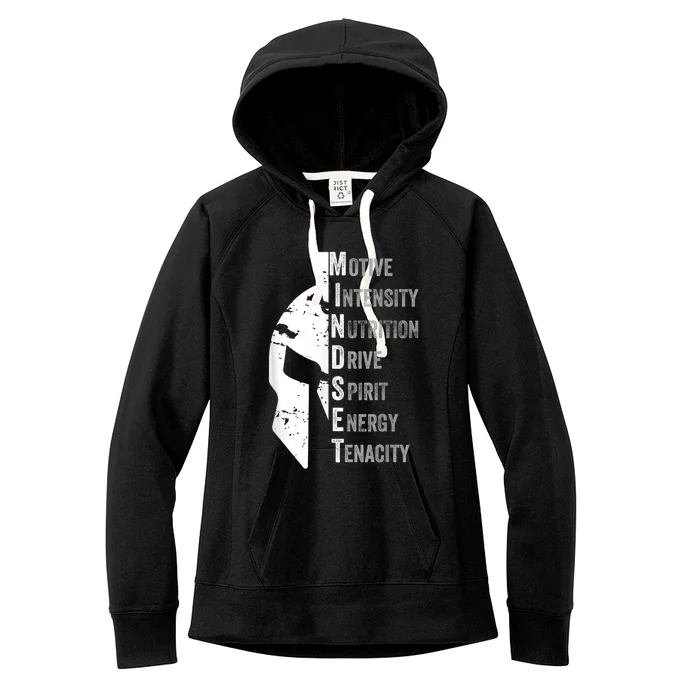 Spartan Mindset Motivational Inspirational Quote Graphic Women's Fleece Hoodie