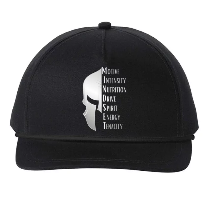 Spartan Mindset Motivational Inspirational Quote Graphic Snapback Five-Panel Rope Hat