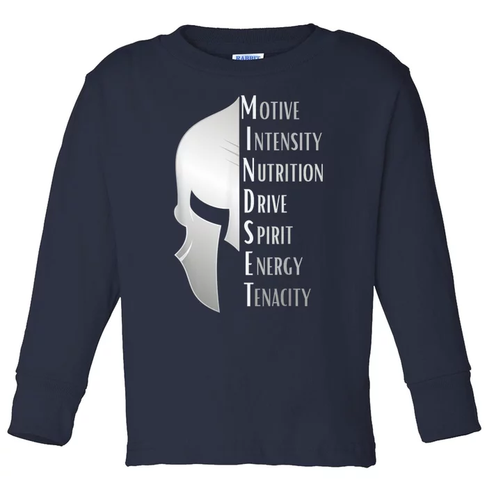 Spartan Mindset Motivational Inspirational Quote Graphic Toddler Long Sleeve Shirt