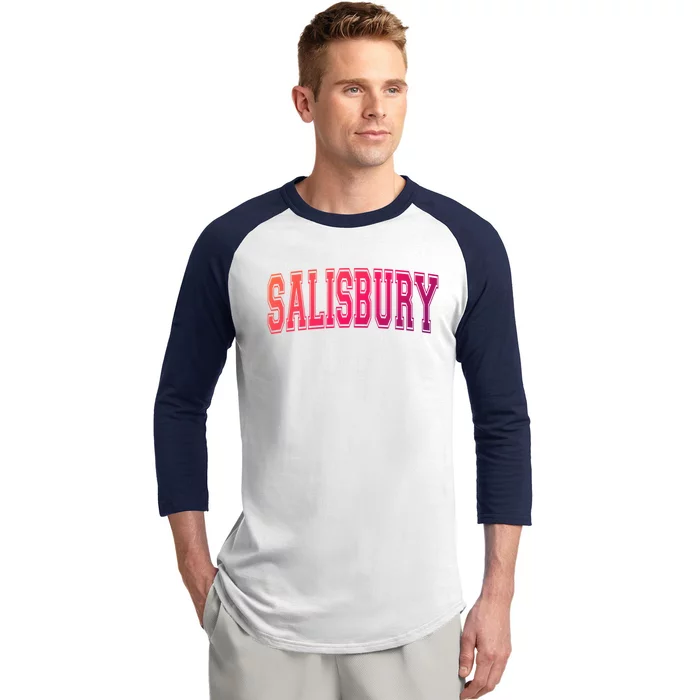 Salisbury Md Maryland Usa Vintage Sports Varsity Style Funny Gift Baseball Sleeve Shirt