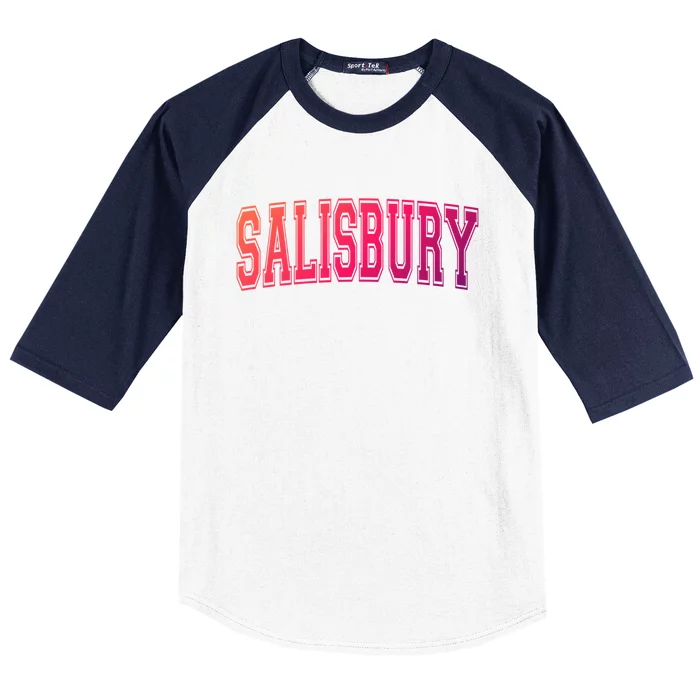 Salisbury Md Maryland Usa Vintage Sports Varsity Style Funny Gift Baseball Sleeve Shirt