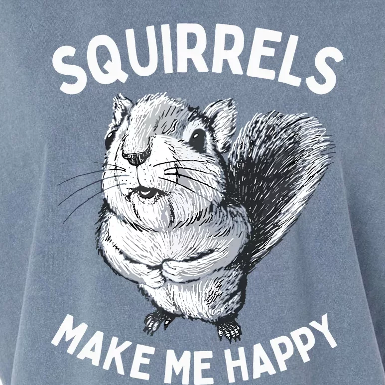 Squirrel Make Me Happy Funny Squirrel Lover Garment-Dyed Women's Muscle Tee