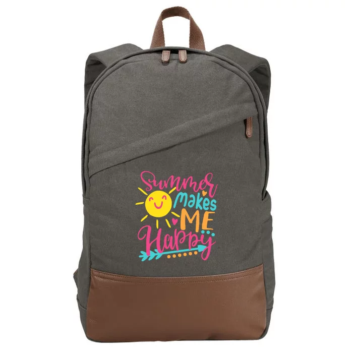 Summer Makes Me Happy Cotton Canvas Backpack