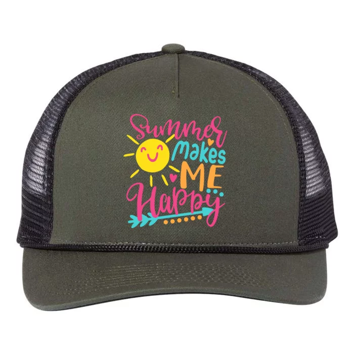 Summer Makes Me Happy Retro Rope Trucker Hat Cap