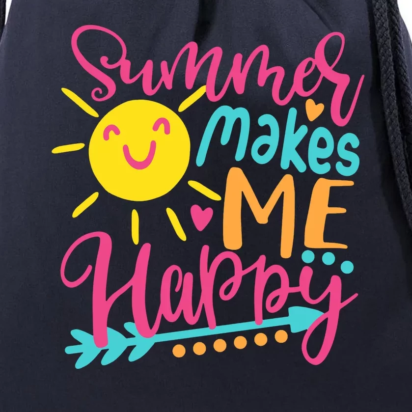 Summer Makes Me Happy Drawstring Bag