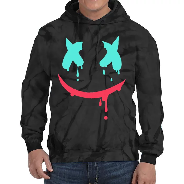 Smiling Marshmallow Melting Happy Face Tie Dye Hoodie