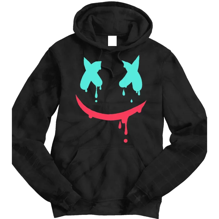 Smiling Marshmallow Melting Happy Face Tie Dye Hoodie