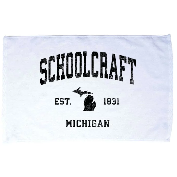 Schoolcraft Michigan Mi Vintage Athletic Sports Microfiber Hand Towel