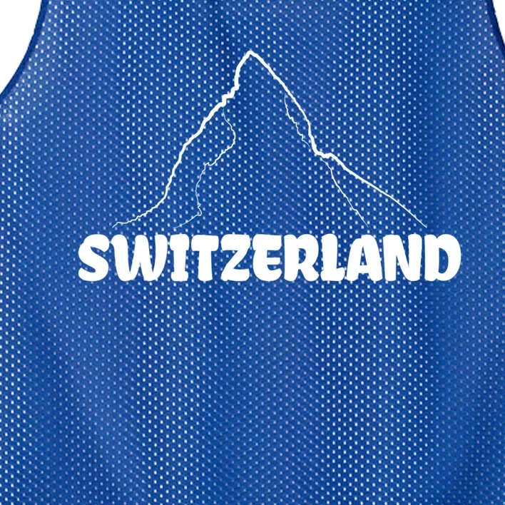 Switzerland Matterhorn Mountaineer Snow Ski Lovers Gift Mesh Reversible Basketball Jersey Tank