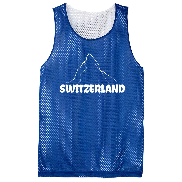 Switzerland Matterhorn Mountaineer Snow Ski Lovers Gift Mesh Reversible Basketball Jersey Tank