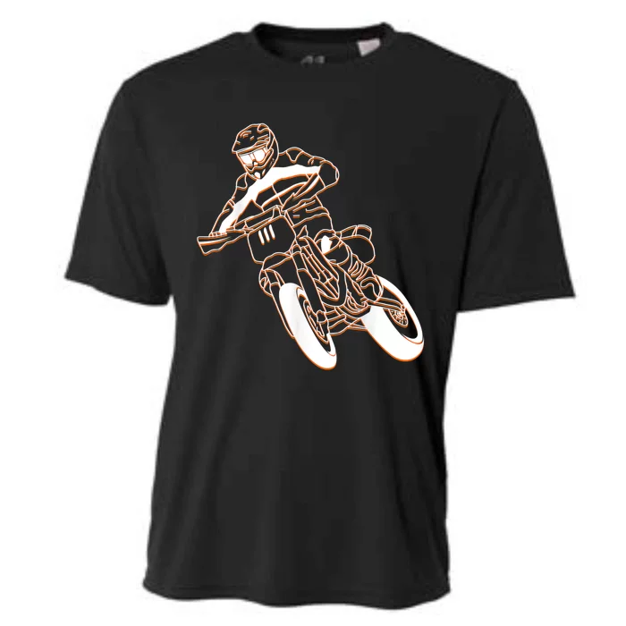 Supermoto Motorcycle Motocross Rider Racing Cooling Performance Crew T-Shirt