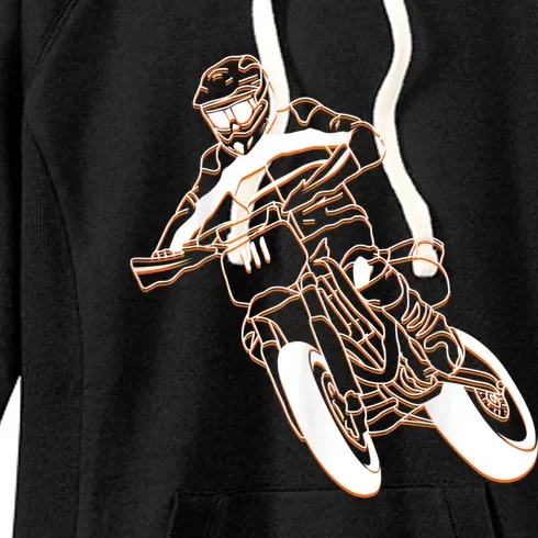 Supermoto Motorcycle Motocross Rider Racing Women's Fleece Hoodie