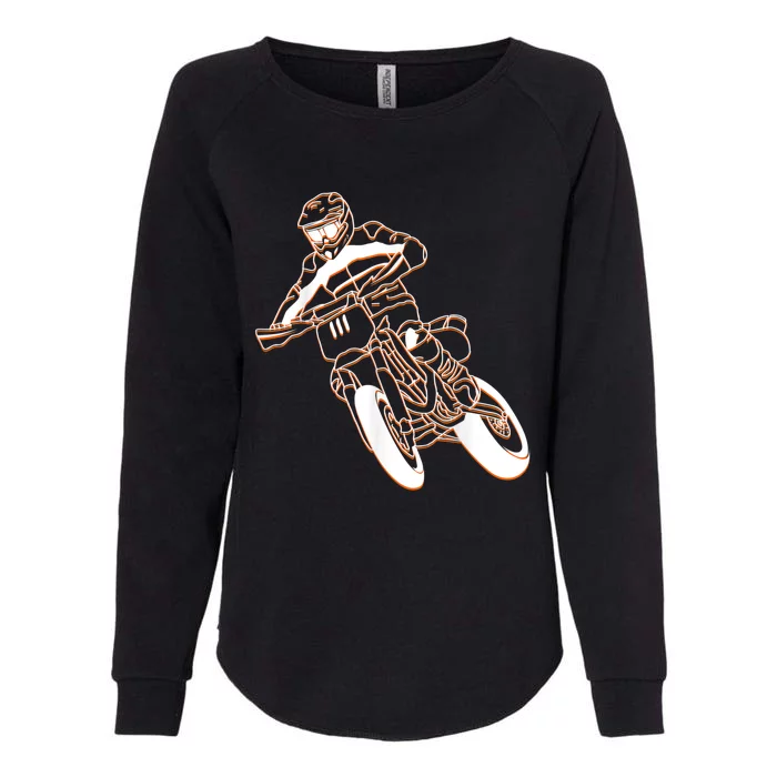 Supermoto Motorcycle Motocross Rider Racing Womens California Wash Sweatshirt