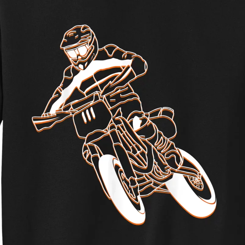 Supermoto Motorcycle Motocross Rider Racing Tall Sweatshirt