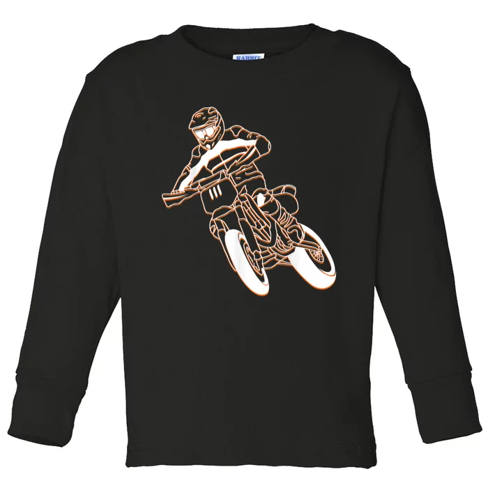 Supermoto Motorcycle Motocross Rider Racing Toddler Long Sleeve Shirt