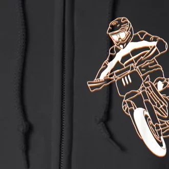 Supermoto Motorcycle Motocross Rider Racing Full Zip Hoodie