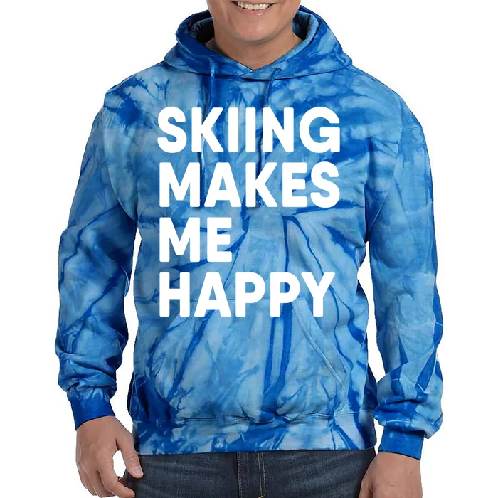 Skiing Makes Me Happy Skiing Cute Gift Tie Dye Hoodie