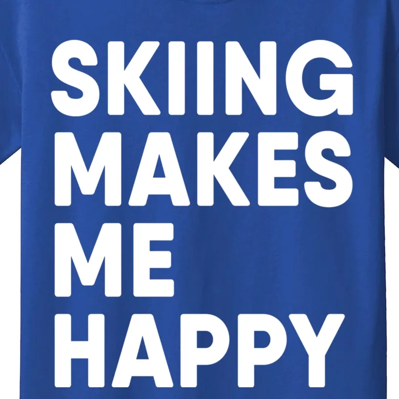 Skiing Makes Me Happy Skiing Cute Gift Kids T-Shirt