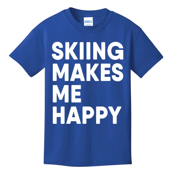 Skiing Makes Me Happy Skiing Cute Gift Kids T-Shirt