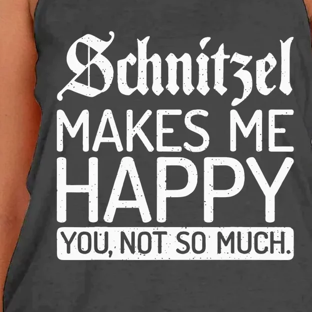 Schnitzel Makes Me Happy You Not So Much Schnitzel Women's Knotted Racerback Tank