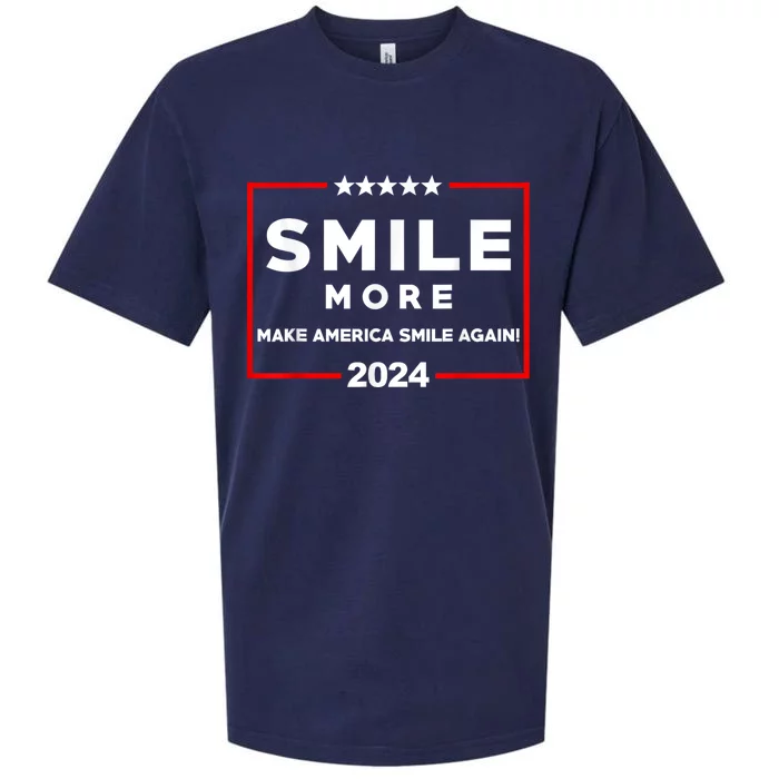 Smile More Make America Smile Again 2024 Funny Saying Sueded Cloud Jersey T-Shirt